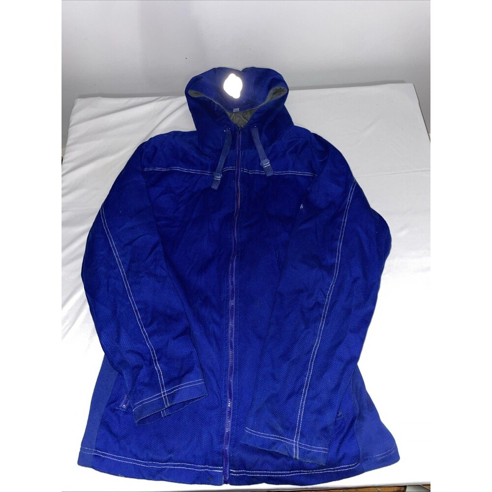 Hayabusa Hoodie Mens XL Blue Full Zip Fleece MMA BJJ Fightwear Gym Y2K Jacket